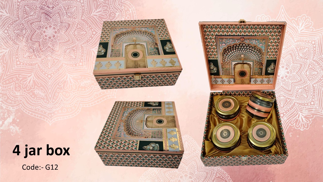 Luxury Decorative 4 Jar MDF Box Luxury Decorative 4 Jar MDF Box