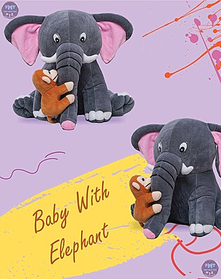 Elephant with monkey