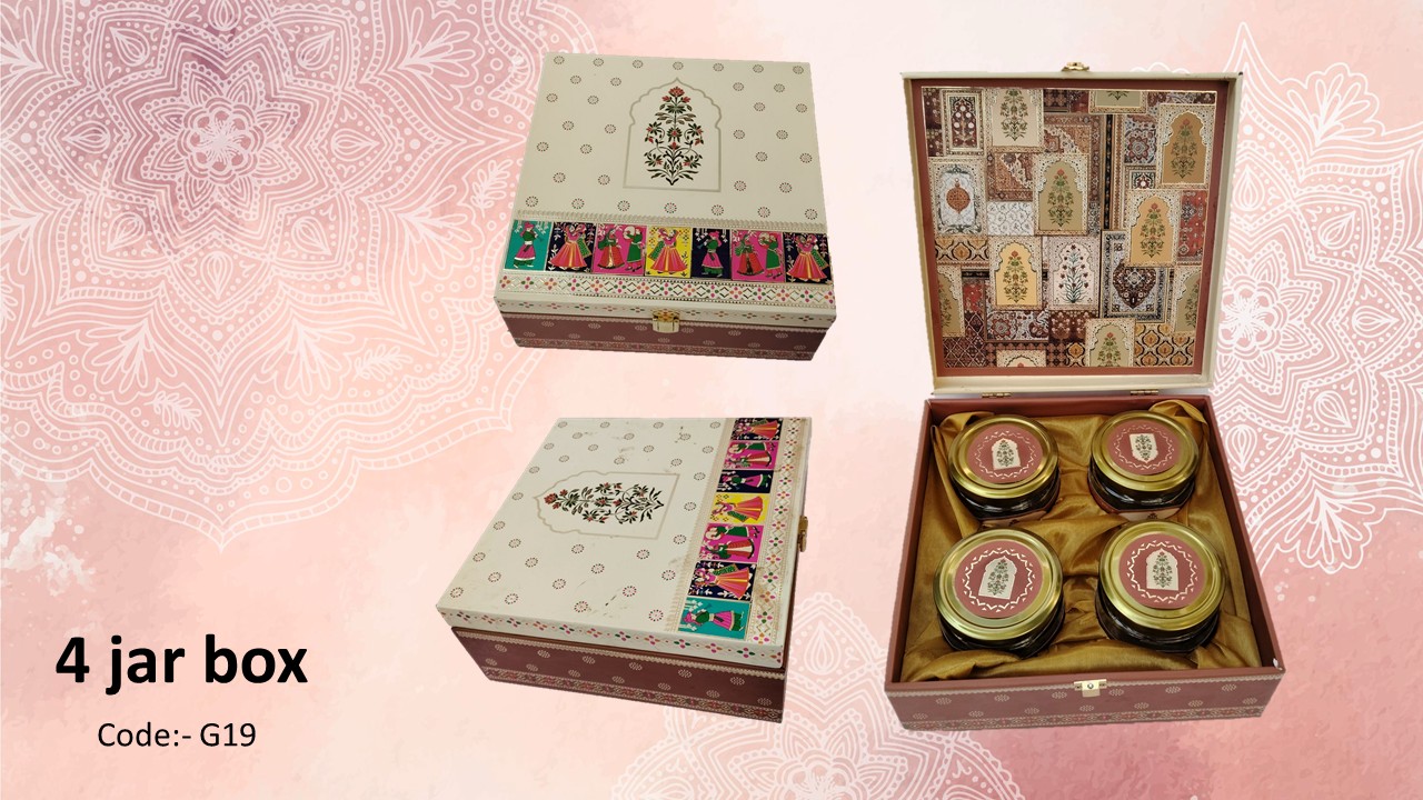 Luxury Decorative 4 Jar MDF Box Luxury Decorative 4 Jar MDF Box