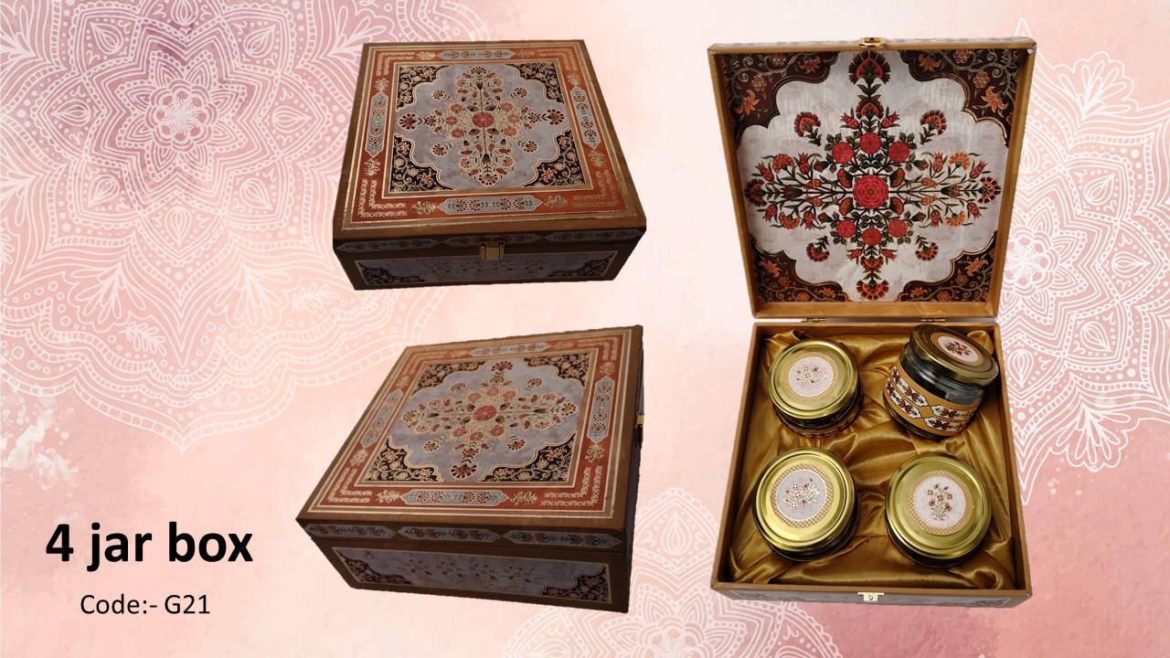 Luxury Decorative 4 Jar MDF Box Luxury Decorative 4 Jar MDF Box