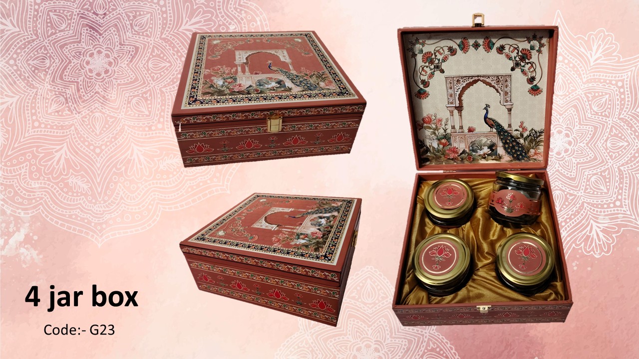 Luxury Decorative 4 Jar MDF Box Luxury Decorative 4 Jar MDF Box