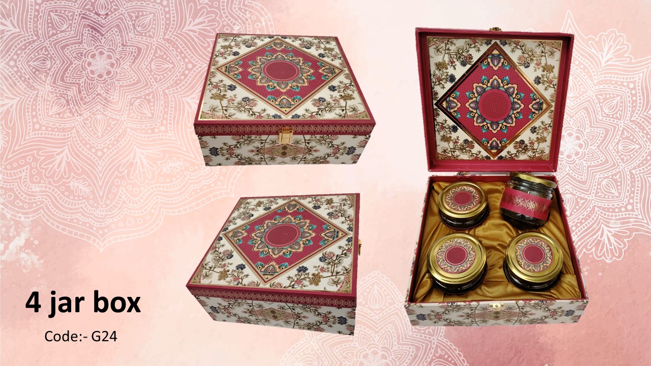 Luxury Decorative 4 Jar MDF Box Luxury Decorative 4 Jar MDF Box