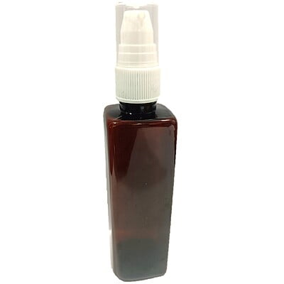 100ml SQUARE PET Bottle AMBER - 20mm Neck