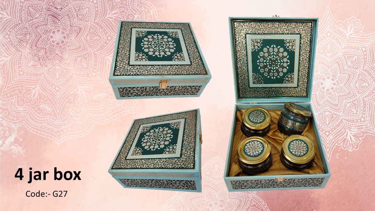 Luxury Decorative 4 Jar MDF Box Luxury Decorative 4 Jar MDF Box