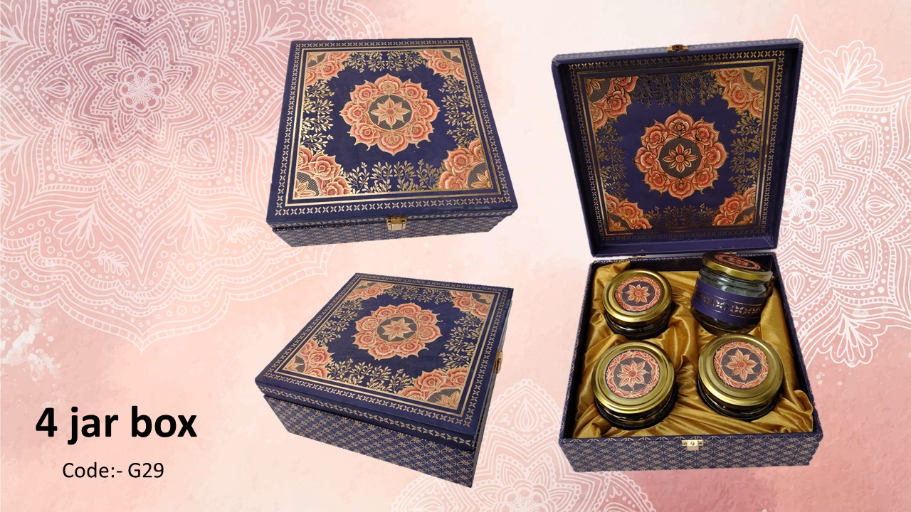 Luxury Decorative 4 Jar MDF Box Luxury Decorative 4 Jar MDF Box