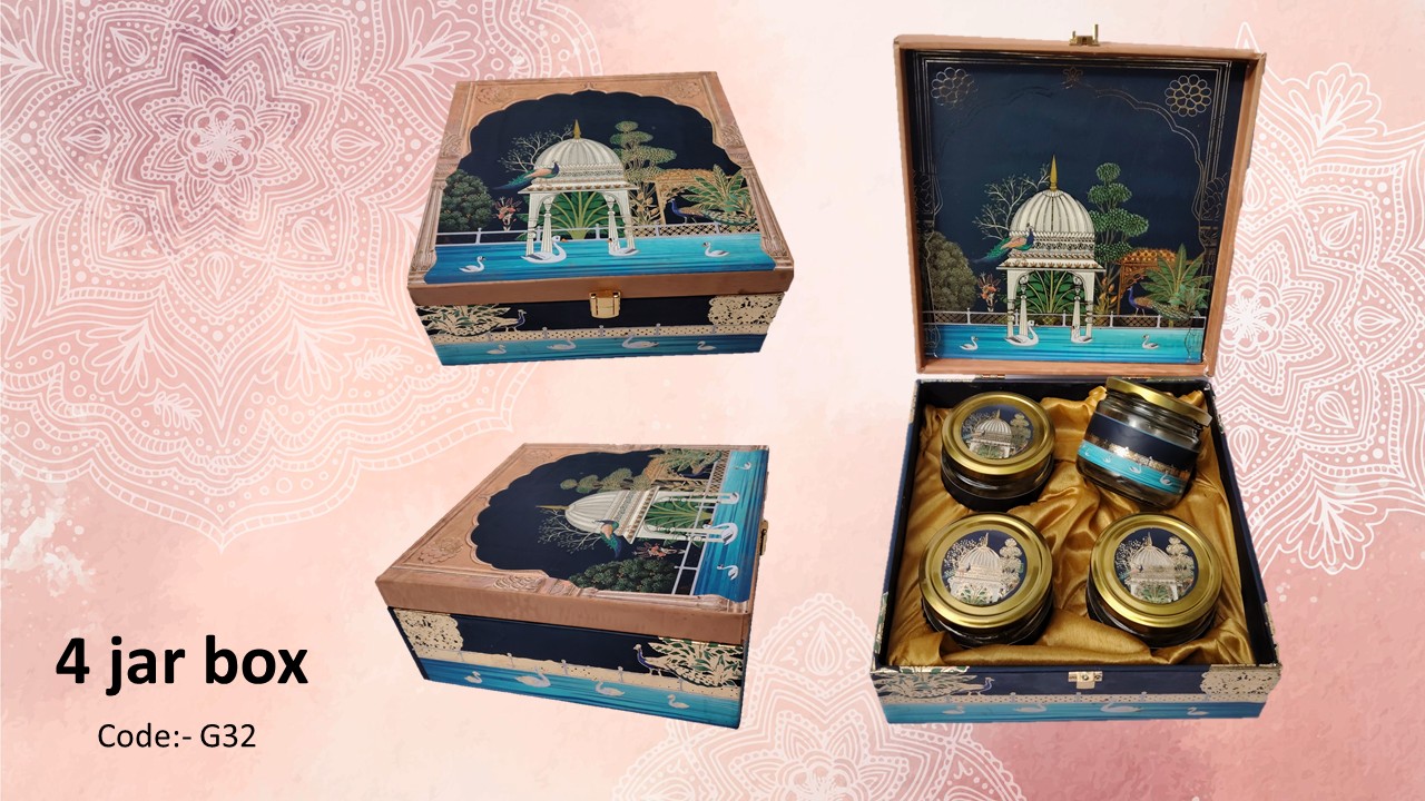 Luxury Decorative 4 Jar MDF Box Luxury Decorative 4 Jar MDF Box
