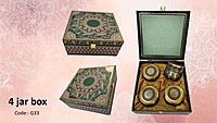 Luxury Decorative 4 Jar MDF Box Luxury Decorative 4 Jar MDF Box