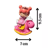 Small Girl Queen on Pink Unicorn Toy