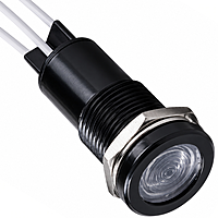 Smidnya IL22 Black Body Lead Wire Metal Pilot Light Red/Green-14mm-6-220V AC/DC-Red/Green