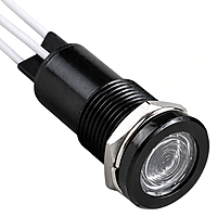 Smidnya IL22 Black Body Lead Wire Metal Pilot Light Yellow/Green-10mm-6-220V AC/DC-Yellow/Green