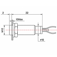 Smidnya IL22 Black Body Lead Wire Metal Pilot Light Red/Blue-12mm-6-220V AC/DC-Red/Blue