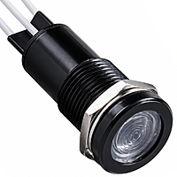 Smidnya IL22 Black Body Lead Wire Metal Pilot Light Yellow/Green-12mm-6-220V AC/DC-Yellow/Green