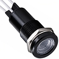 Smidnya IL22 Black Body Lead Wire Metal Pilot Light Yellow/Green-16mm-6-220V AC/DC-Yellow/Green