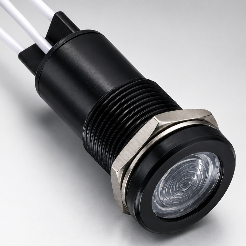 Smidnya IL22 Black Body Lead Wire Metal Pilot Light Red/Green