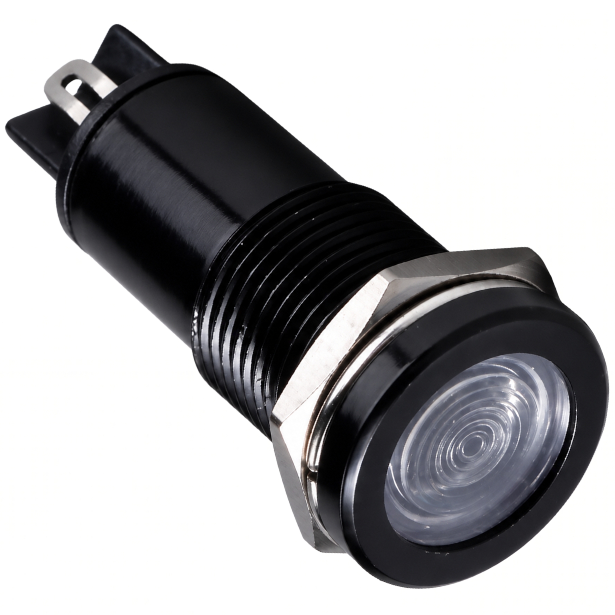 Smidnya IL22 Black Body Metal Pilot Light Yellow/Blue-10mm-6-220V AC/DC-Yellow/Blue