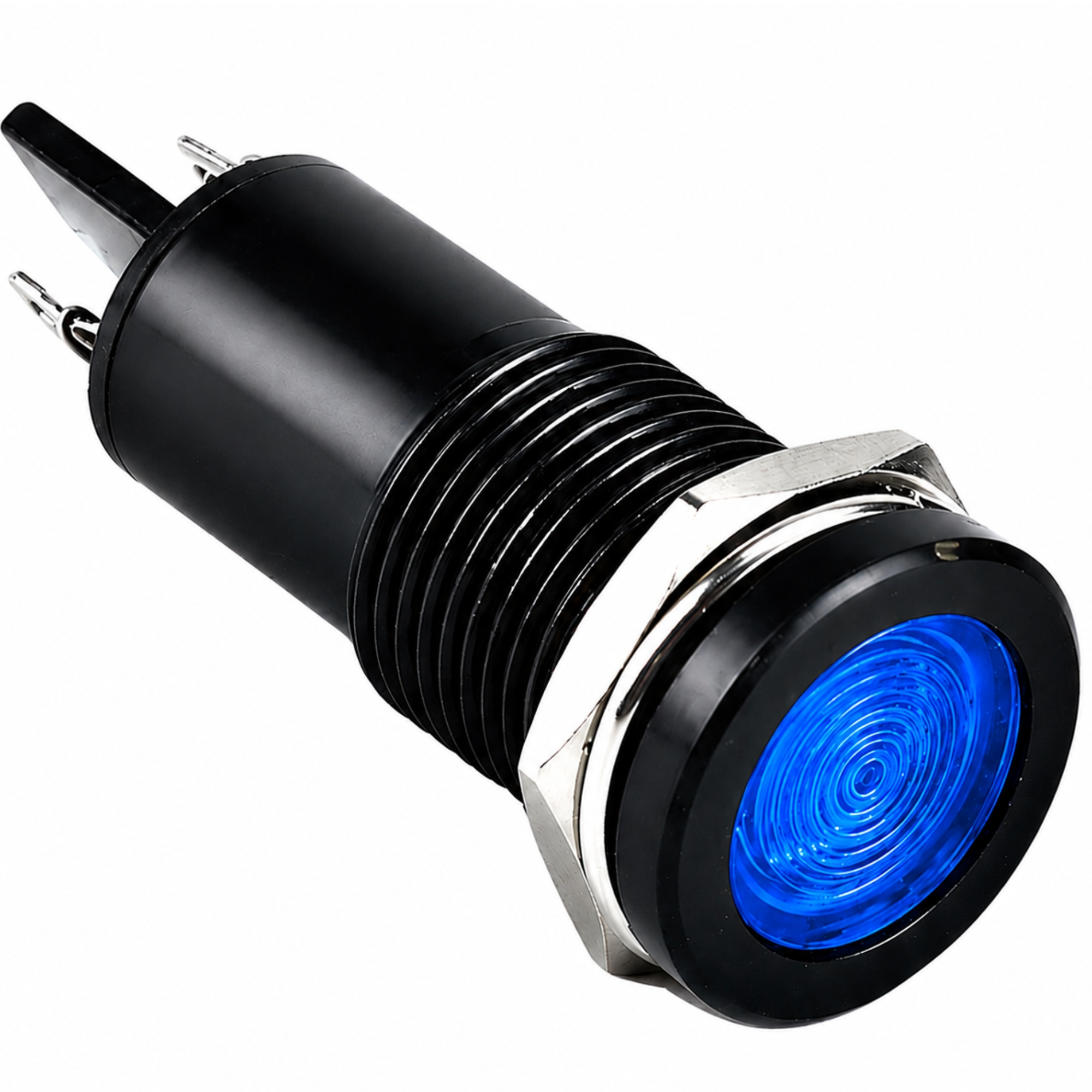 Smidnya IL22 Black Body Metal Pilot Light-8mm-127V AC/DC-Blue