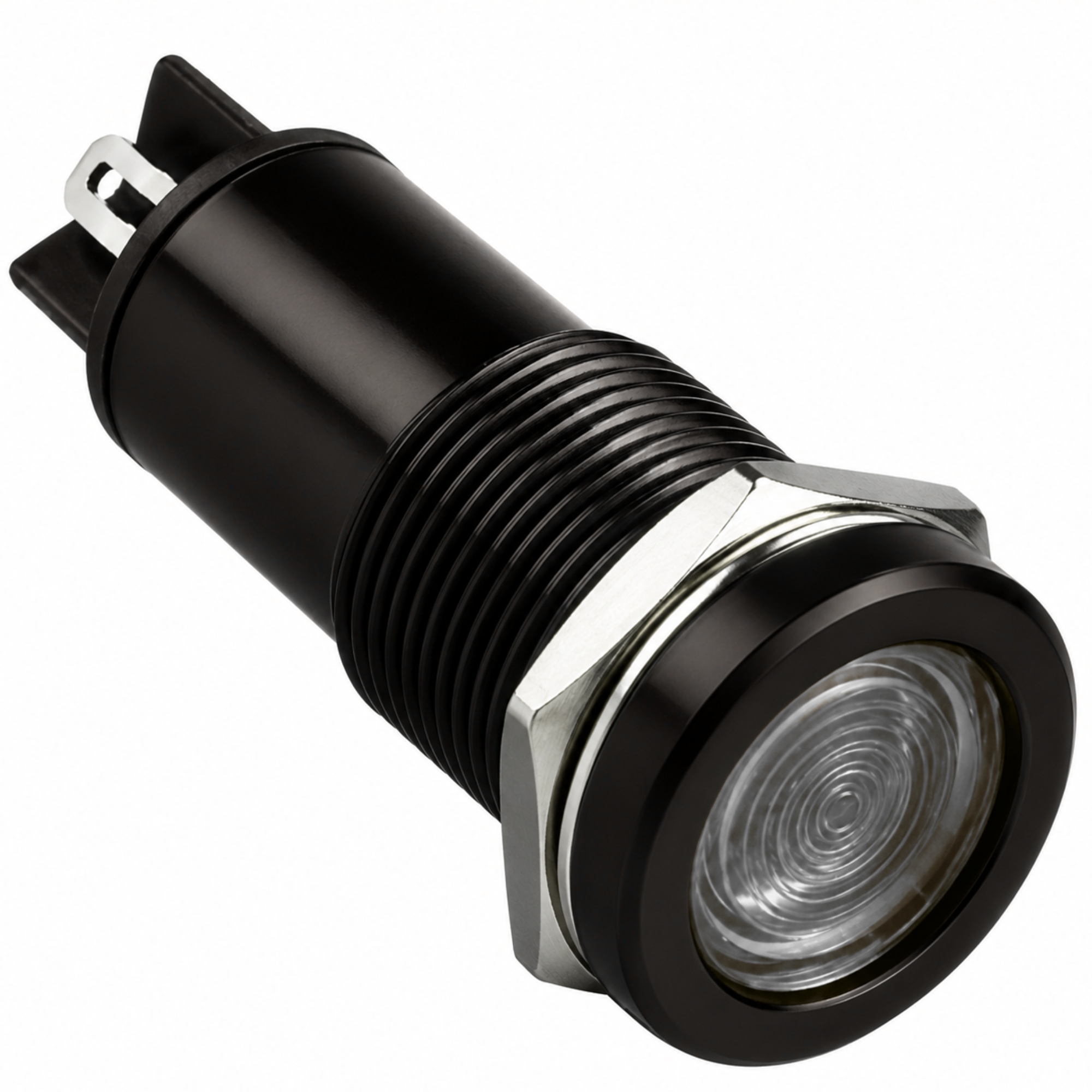 Smidnya IL22 Black Body Metal Pilot Light-10mm-12V AC/DC-White