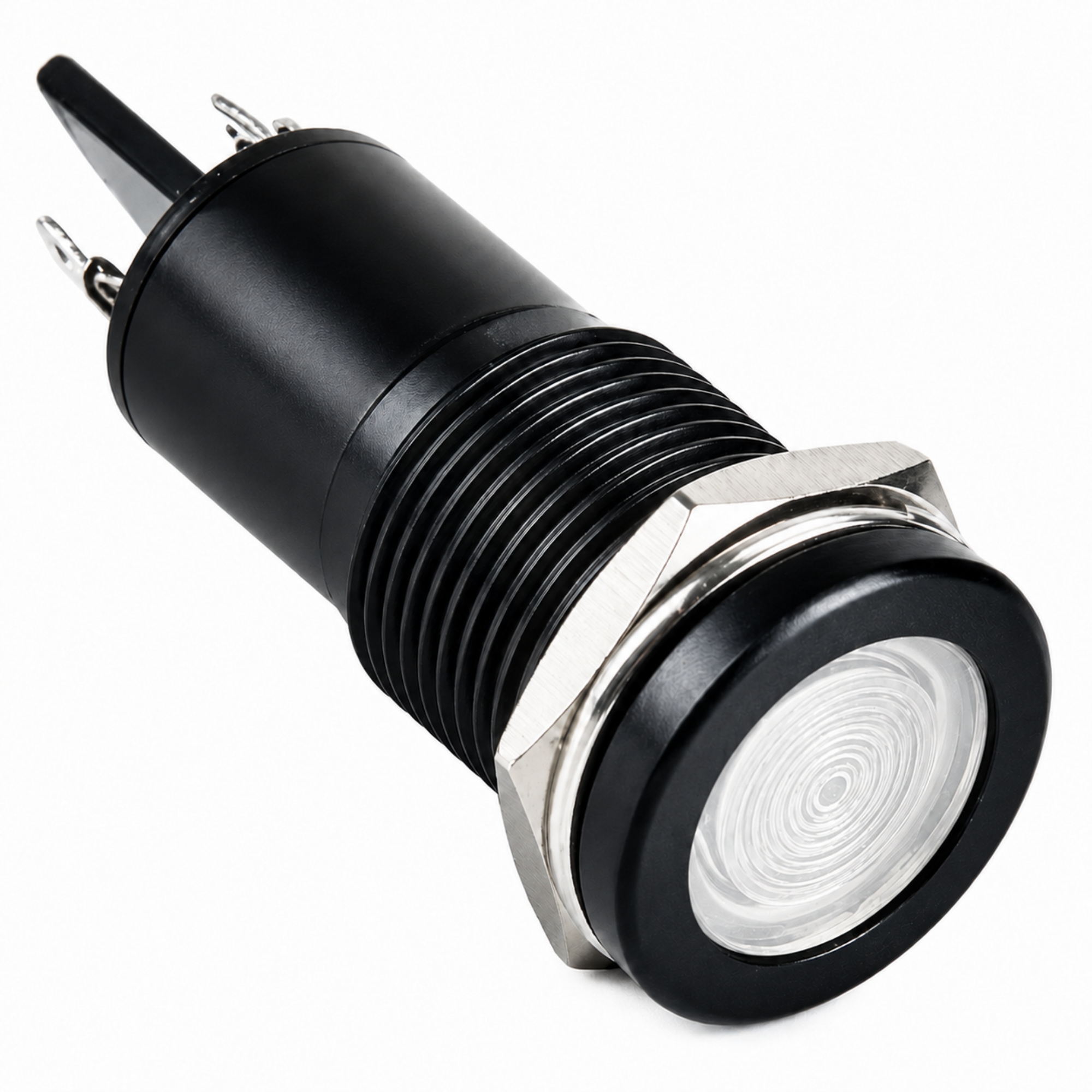 Smidnya IL22 Black Body Metal Pilot Light-14mm-220V AC/DC-White