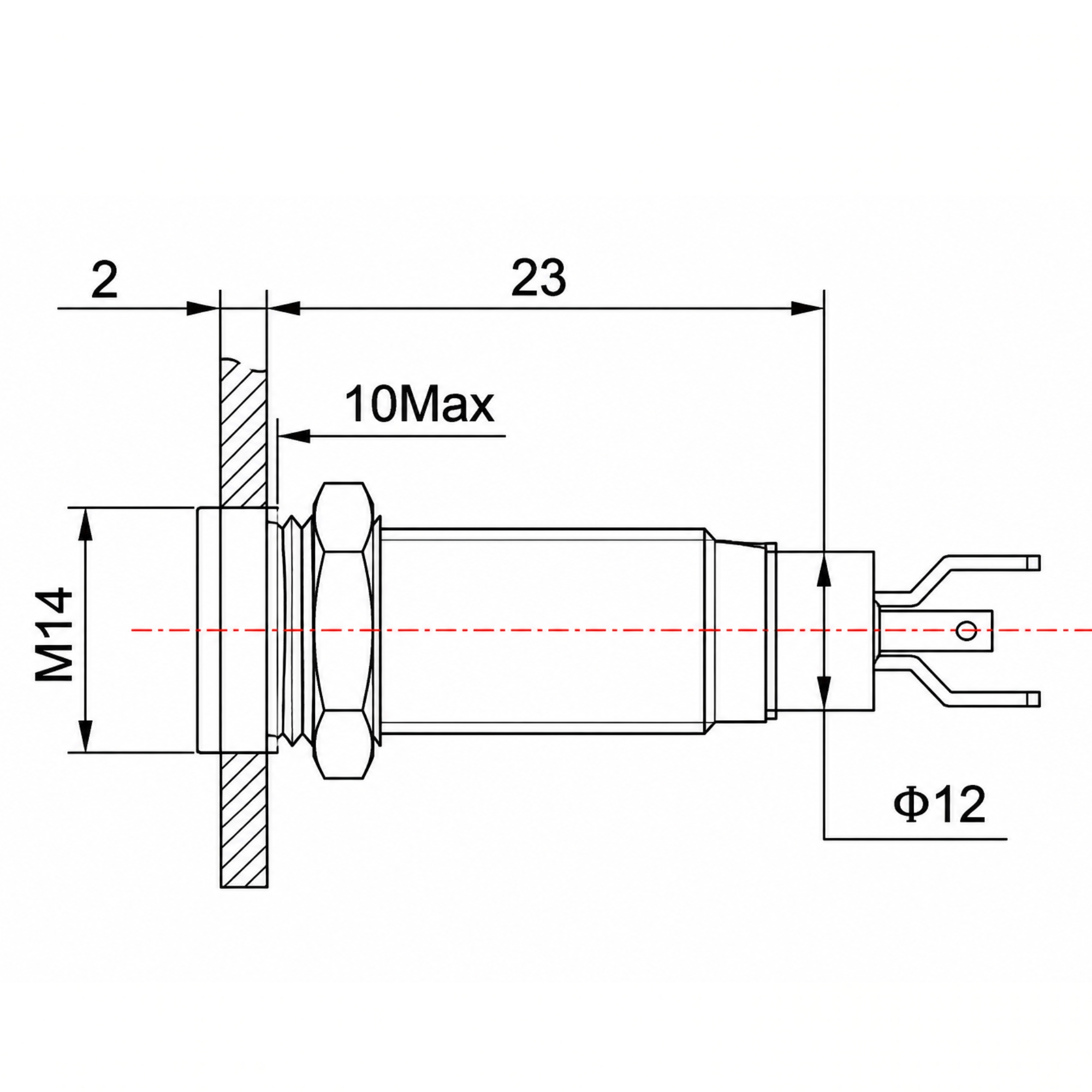 Smidnya IL22 Black Body Metal Pilot Light-14mm-48V AC/DC-Blue