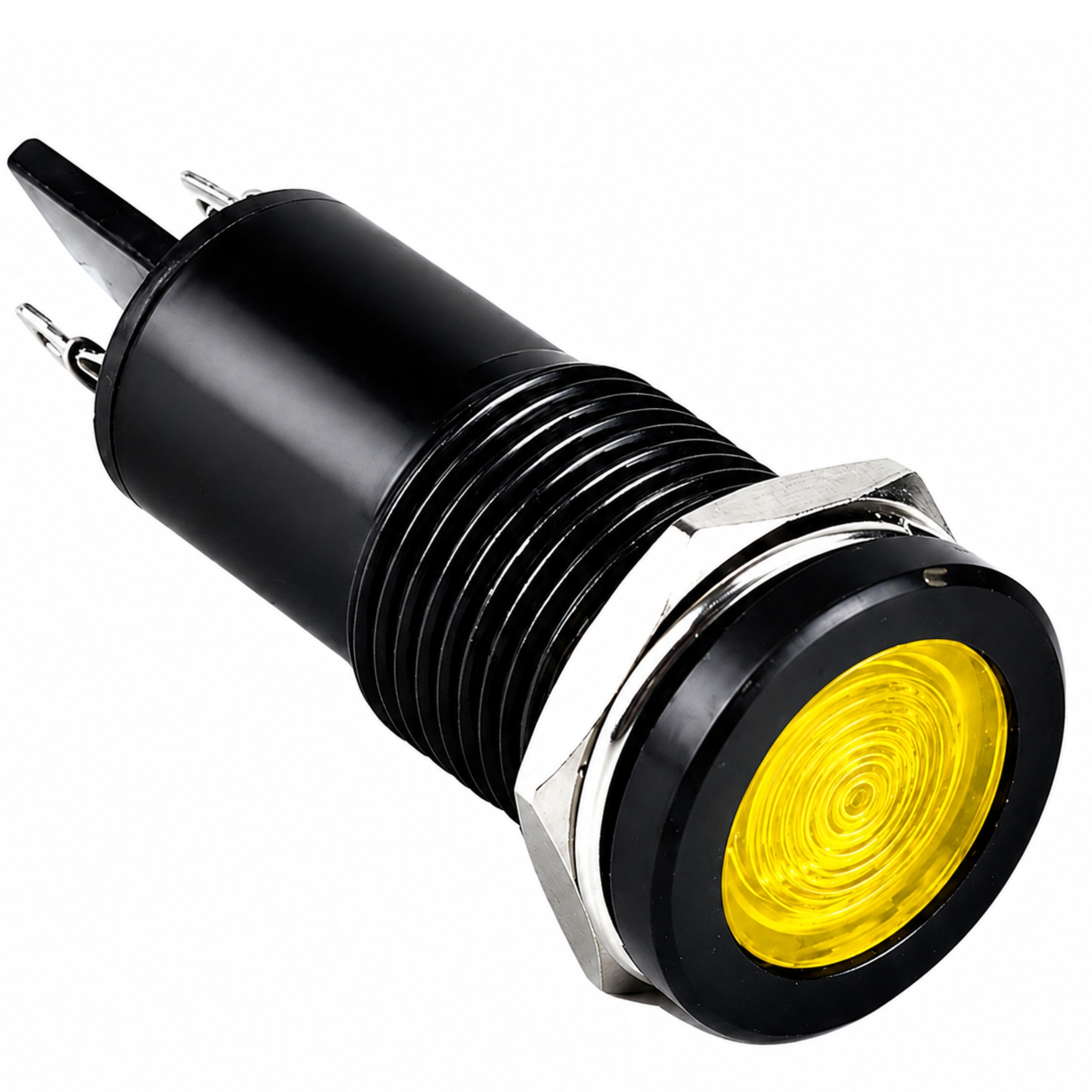 Smidnya IL22 Black Body Metal Pilot Light-8mm-36V AC/DC-Yellow