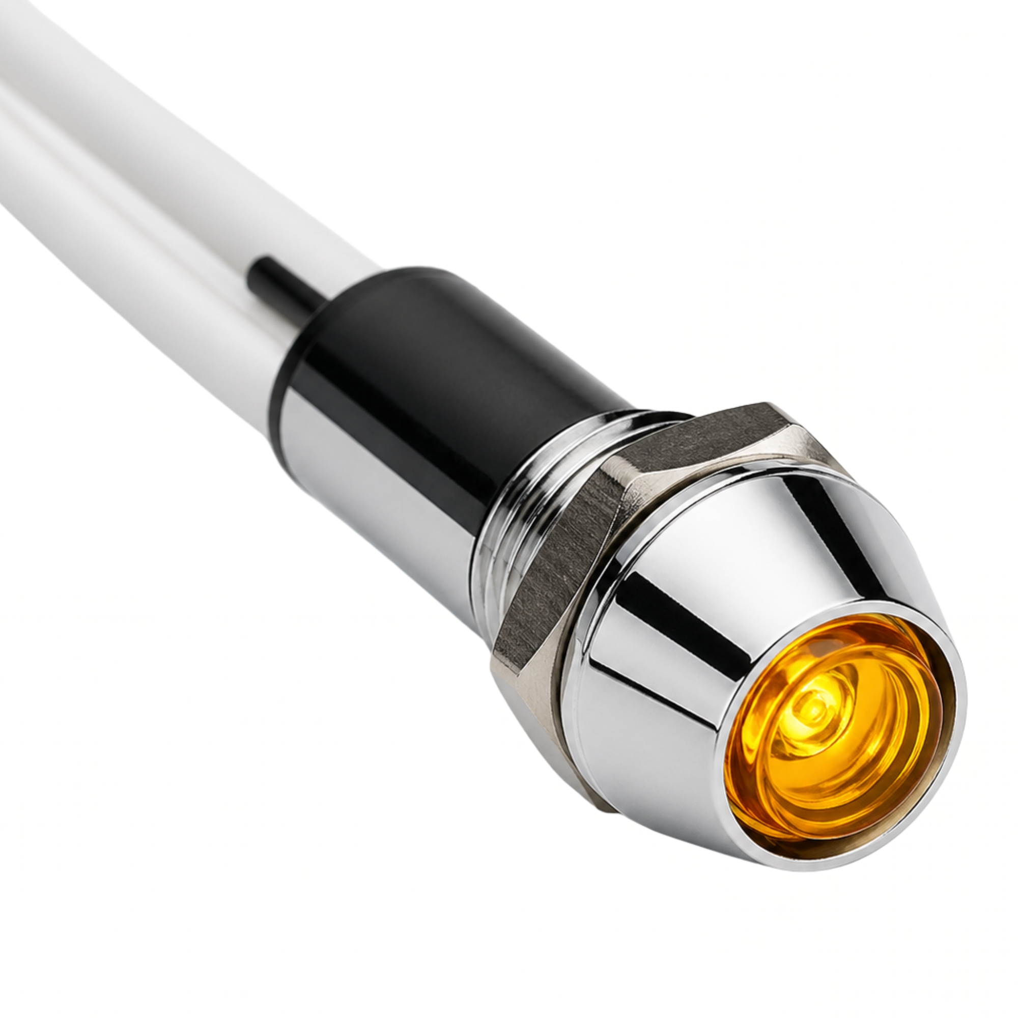 Smidnya IL22 Chrome Body Lead Wire Metal Pilot Light-8mm-6V AC/DC-Yellow
