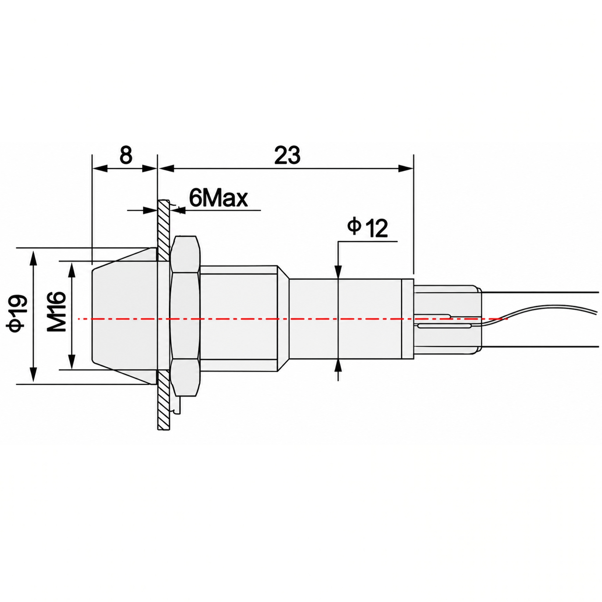 Smidnya IL22 Chrome Body Lead Wire Metal Pilot Light Red/Blue-14mm-6-220V AC/DC-Red/Blue
