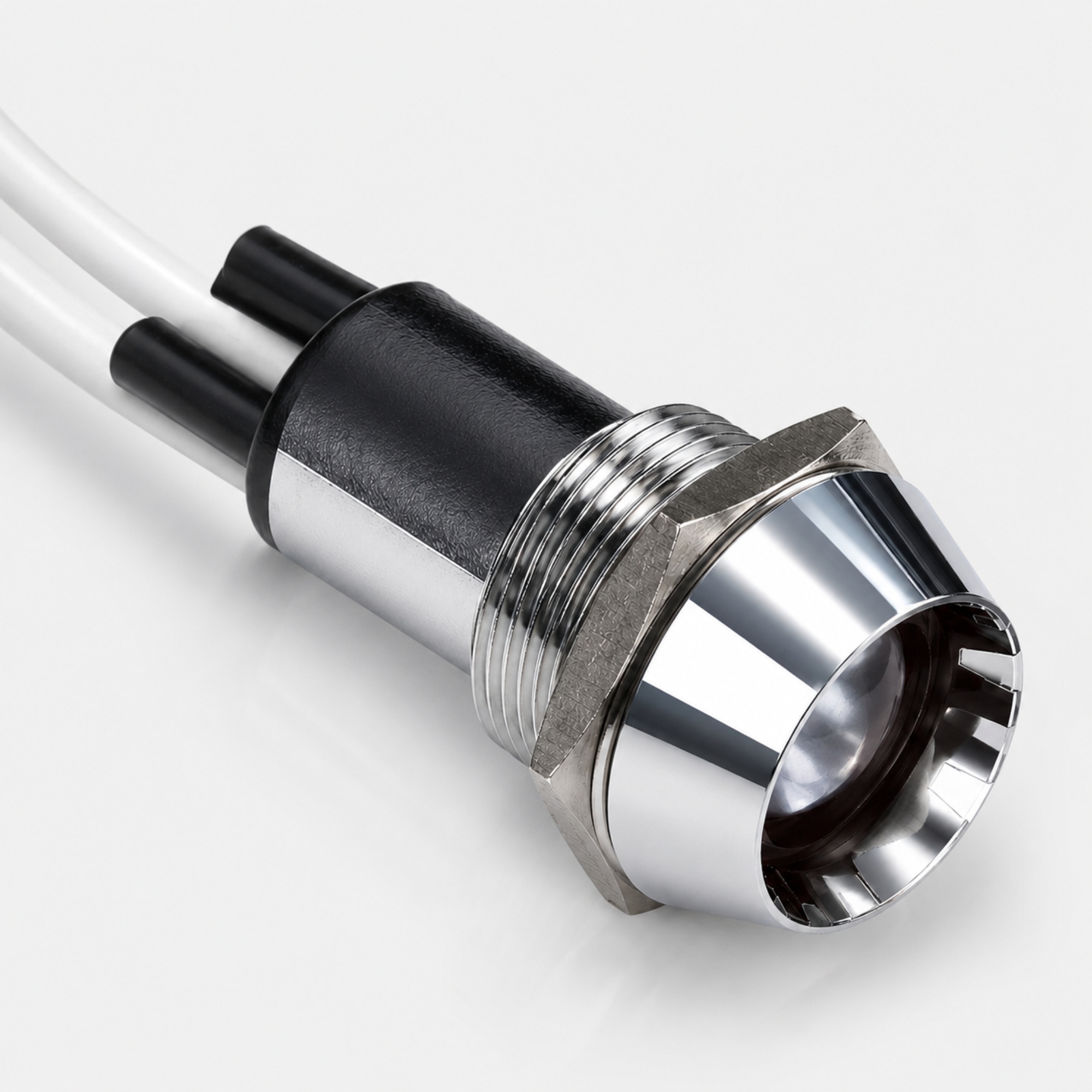 Smidnya IL22 Chrome Body Lead Wire Metal Pilot Light Red/Blue