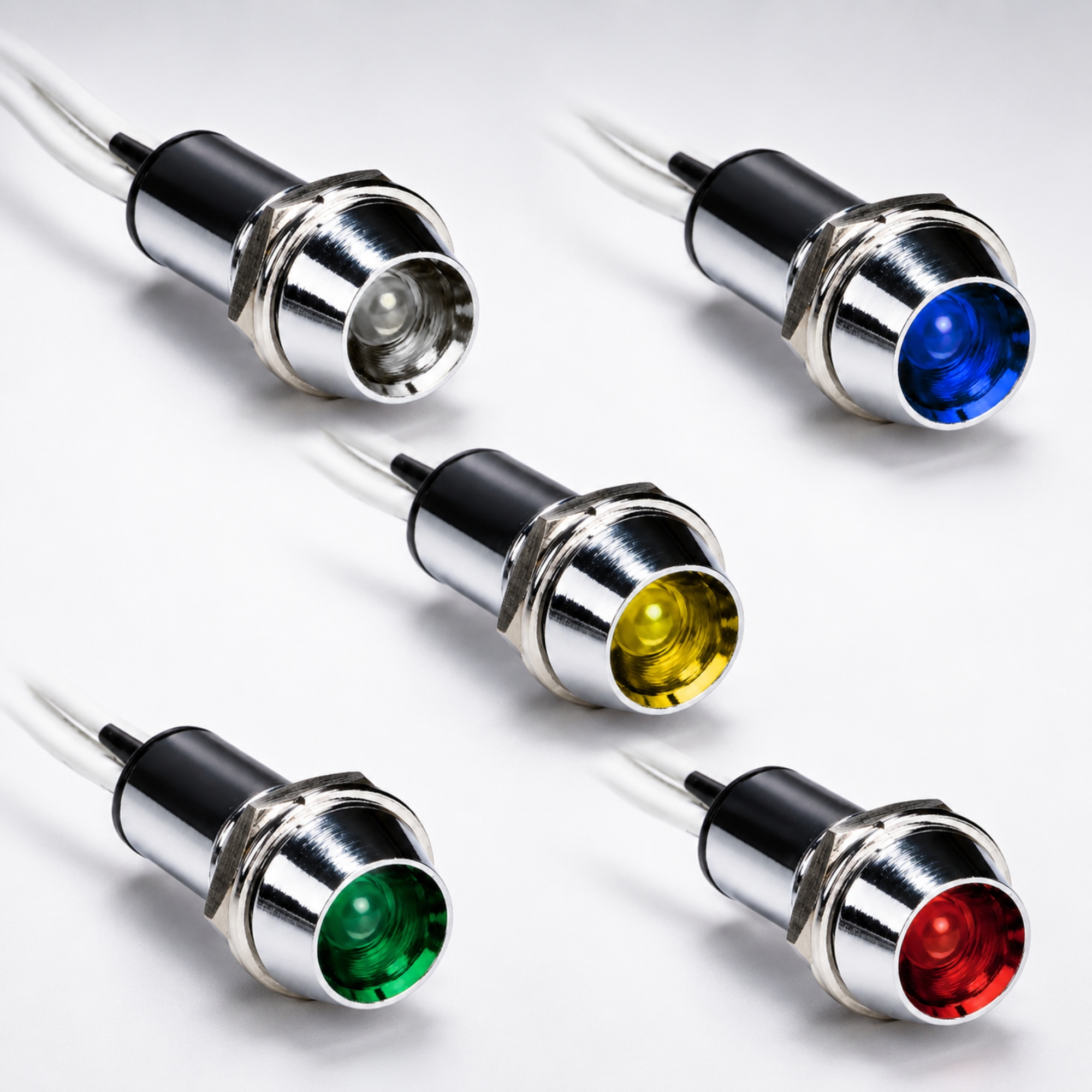 Smidnya IL22 Chrome Body Lead Wire Metal Pilot Light