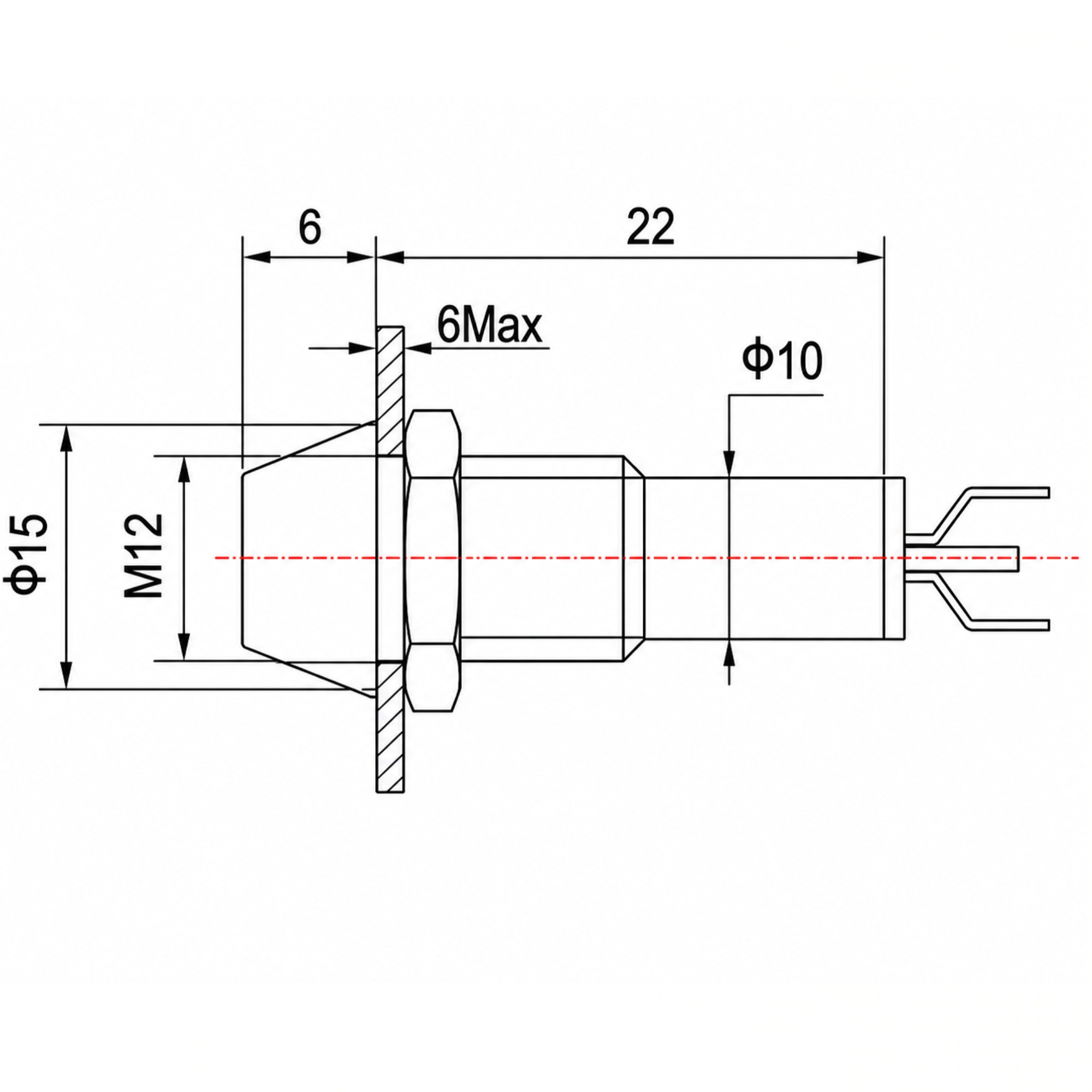 Smidnya IL22 Chrome Body Metal Pilot Light-12mm-220V AC/DC-Blue