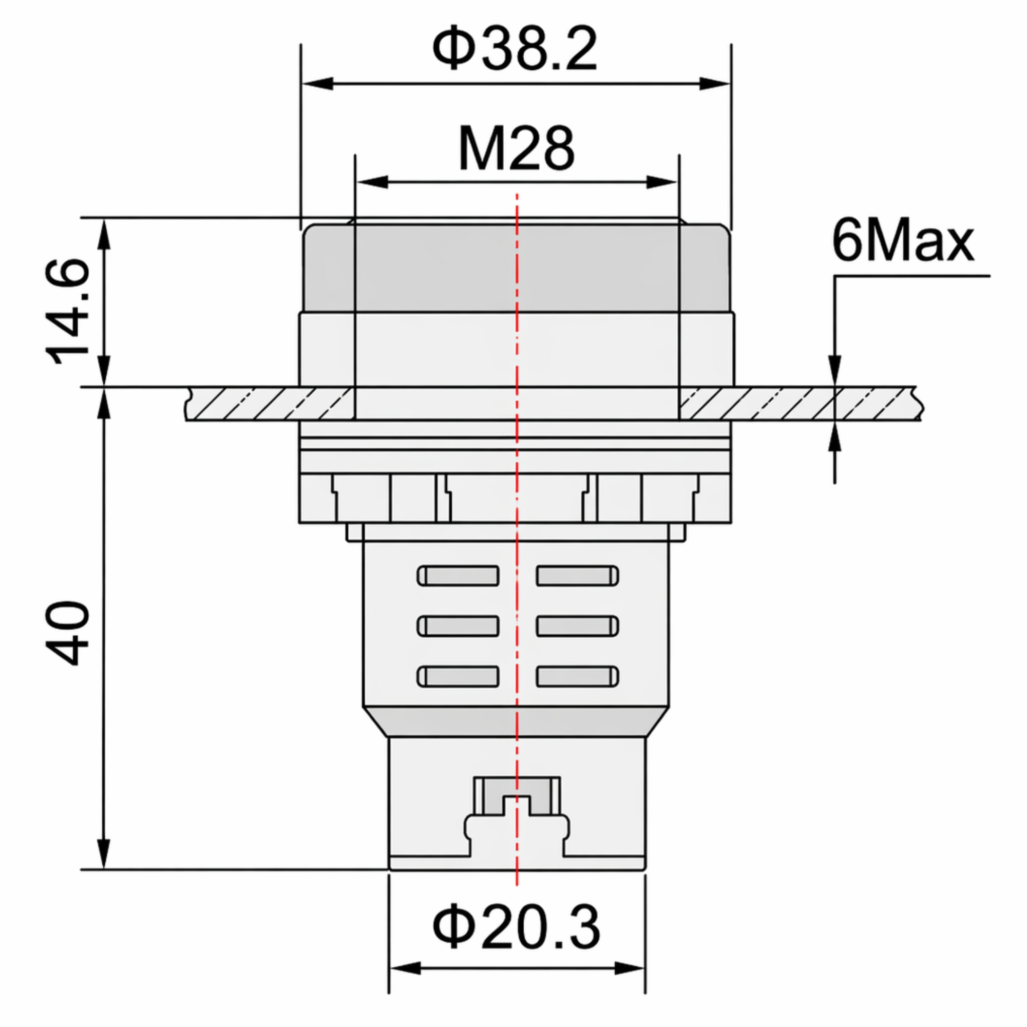 Smidnya IL22 Protected LED Pilot Light-30mm-380V AC-White