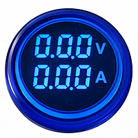 Smidnya IL22 Round Volt/Amp Pilot Light-22mm round-220V AC-Blue