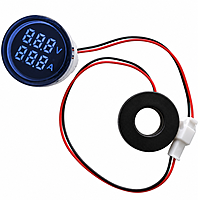 Smidnya IL22 Round Volt/Amp Pilot Light-22mm round-220V AC-Blue