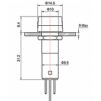 Smidnya IL22 Slim Pin Neon Indicator Light-Panel-220-240V AC-White