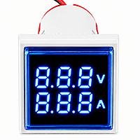 Smidnya IL22 Square Volt/Amp Pilot Light-22mm square-220V AC-Blue