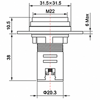 Smidnya IL22 Square Volt/Amp Pilot Light-22mm square-220V AC-Green