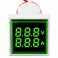 Smidnya IL22 Square Volt/Amp Pilot Light-22mm square-220V AC-Green