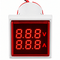Smidnya IL22 Square Volt/Amp Pilot Light-22mm square-220V AC-Red