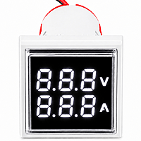 Smidnya IL22 Square Volt/Amp Pilot Light-22mm square-220V AC-White