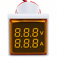 Smidnya IL22 Square Volt/Amp Pilot Light-22mm square-220V AC-Yellow
