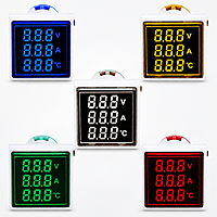 Smidnya IL22 Square Volt/Amp-Temp Pilot Light