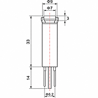 Smidnya IL22 Straight Tube Neon Indicator Light-Panel-220-240V AC-Green