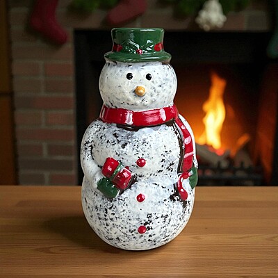 Snowman Ceramic Candle Holder