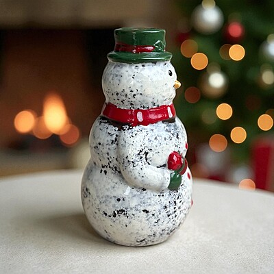 Snowman Ceramic Candle Holder