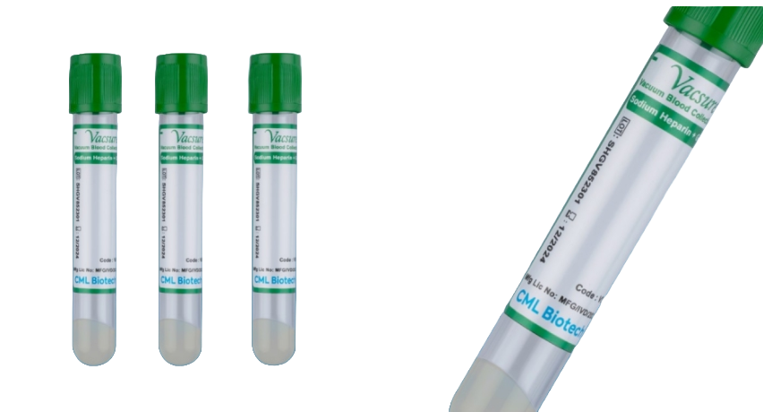 Vacsure Vacuum Blood Collection Tubes - Sodium Heparin + Gel
