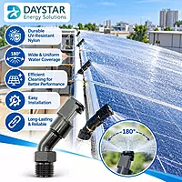 Solar Panel Cleaning Sprinkler | 180° Nylon UV-Protected Spray Nozzle | 1/2” Thread