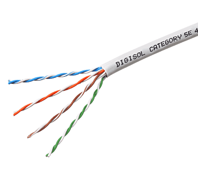 Digisol Channel SCS Solid Cable, Cat5e UTP, 4 Pair, 24 AWG, FRPVC/LSZH Sheath, Grey, 100m