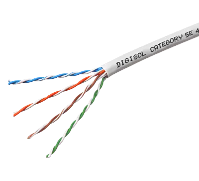 Digisol Channel SCS Solid Cable, Cat5e UTP, 4 Pair, 24 AWG, FRPVC/LSZH Sheath, Grey, 100m