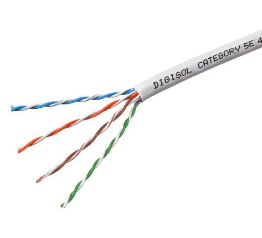 Digisol Channel SCS Solid Cable, Cat5e UTP, 4 Pair, 24 AWG, FRPVC/LSZH Sheath, Grey, 100m