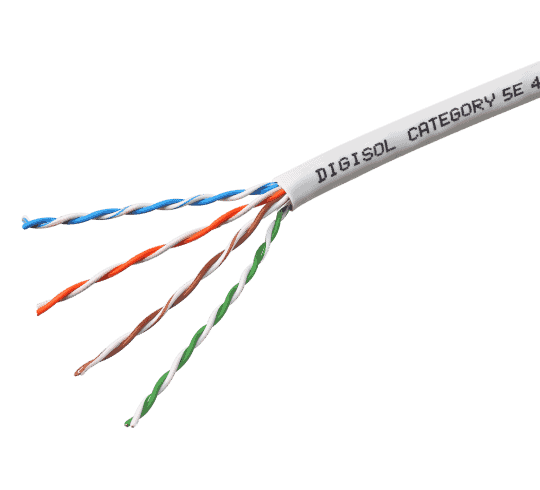 Digisol Channel SCS Solid Cable, Cat5e UTP, 4 Pair, 24 AWG, FRPVC/LSZH Sheath, Grey, 100m