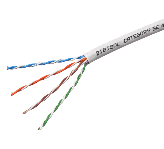 Digisol Channel SCS Solid Cable, Cat5e UTP, 4 Pair, 24 AWG, FRPVC/LSZH Sheath, Grey, 100m